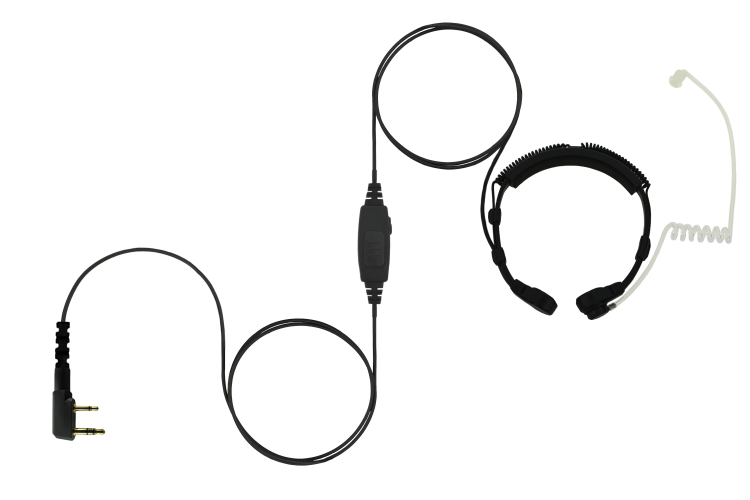 Kenwood Double-Pin Throat Microphone Headset with Acoustic Tube for Motorola Radio