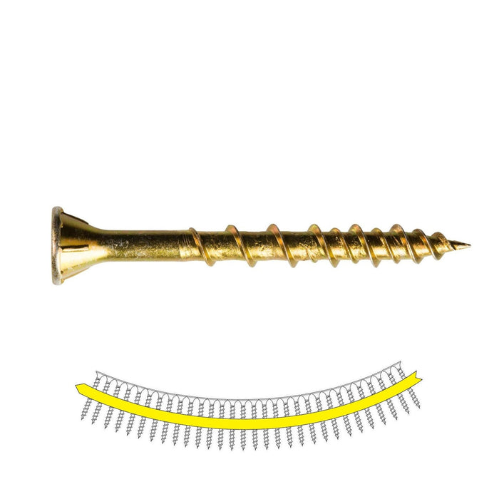 Simpson #9 x 1-3/4" Flat Head T25 Star Drive WSV Subfloor Screws, Yellow Zinc