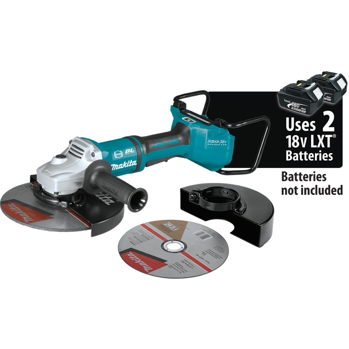 Makita 36V (18V X2) LXT® Brushless 9" Paddle Switch Cut?Off Angle Grinder with Electric Brake and AWS®, (Tool Only)