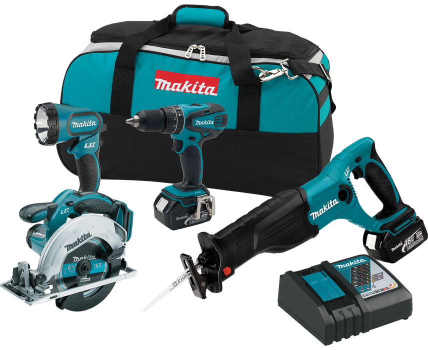 Makita 18V LXT® Lithium?Ion Cordless 4?Pc Combo Kit, 3.0Ah